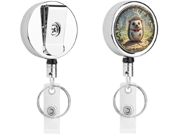 Porta Crachá Em Formato De Ouriço, Compacto E Leve, Retrátil, Em Metal, Com Clipe E Chaveiro Ideal Enfermeiros
