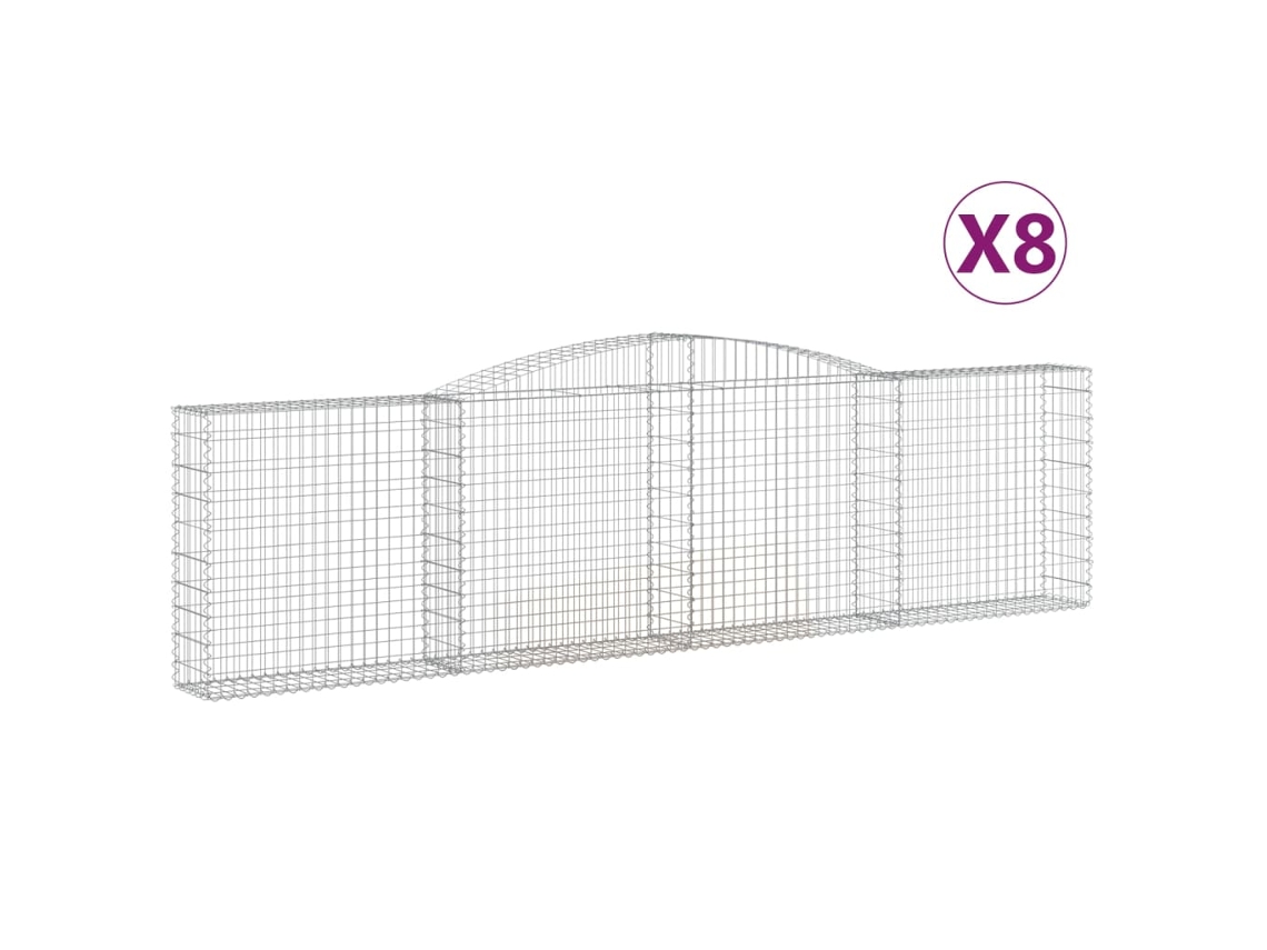 Gabion Basket, Gabion Baskets Vidaxl Prateado Ferro (400 X 30 X 100/120 Cm)