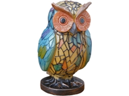 Luminária noturna de resina em formato de coruja, ideal para decoração de quarto infantil, decoração de casa e como luminária de mesa.