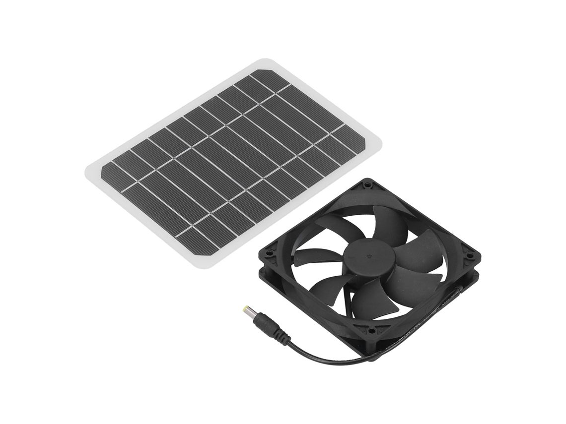 Painel Solar de 6w com Mini Ventilador Resfriamento, Exaustor Solar para Animais de Estimação, Cães e Galinheiros BRILVIBERA