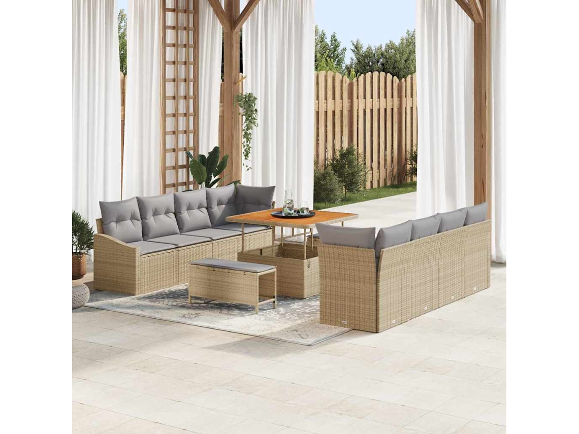 Vidaxl Conjunto De Sofá De Jardim 11 Unid. 10-número De Lugares