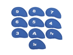 Conjunto De 10 Capas Para Ferro De Golfe Com Números Claros Proteção Macia Azul Para Exercício De Golfe