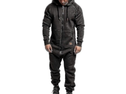 2026 mono de Invierno para Hombre com Capuz e Fecho, Casual de Mistura de Algodão