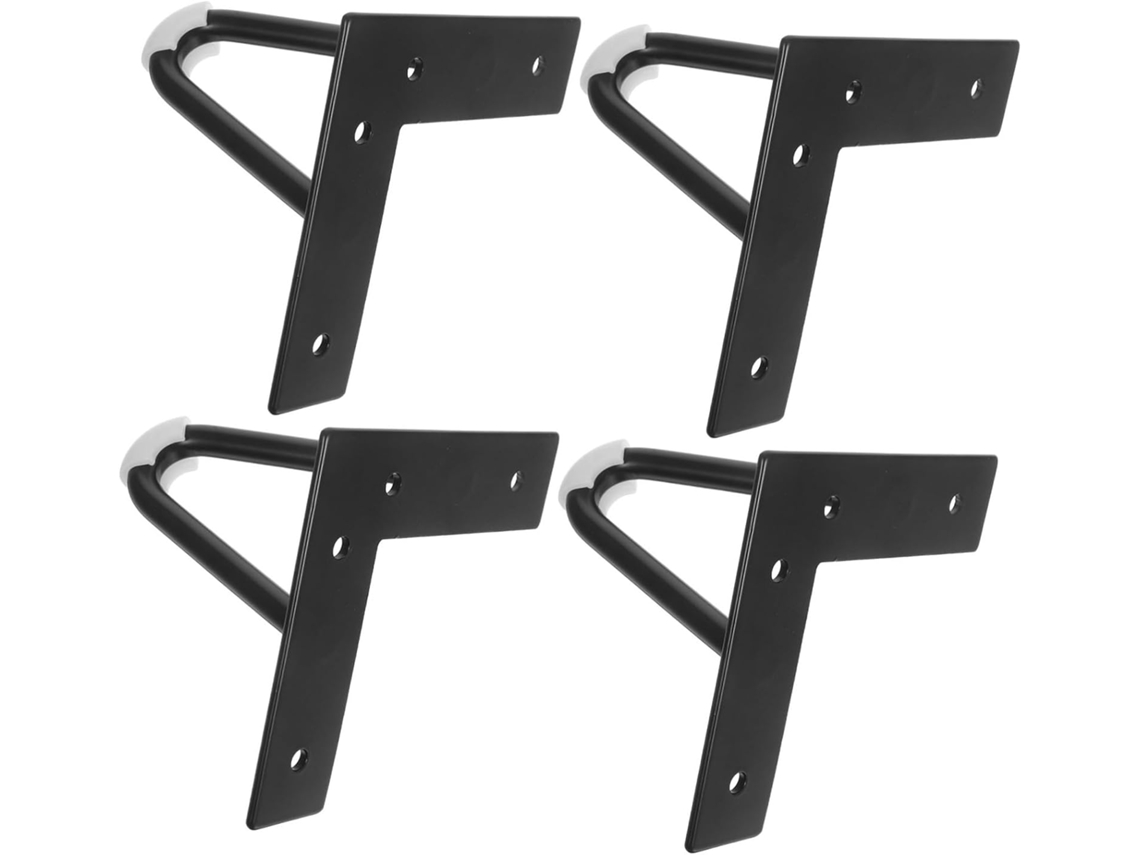Orfofe Conjunto De 4 Pés Metálicos Para Móveis, Em Formato De, Pretos, Em Ferro, Para Armários E Sofás, Com Proteção