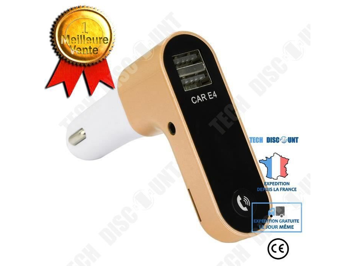 Transmissor FM para carro TD® - Reprodutor de música para carro Bluetooth sem fio - Rádio FM e transmissor Carregador AUX USB
