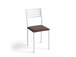 Cadeira de Cozinha Kati Branca 38x86x47cm Cacau Prateado FANMUEBLES