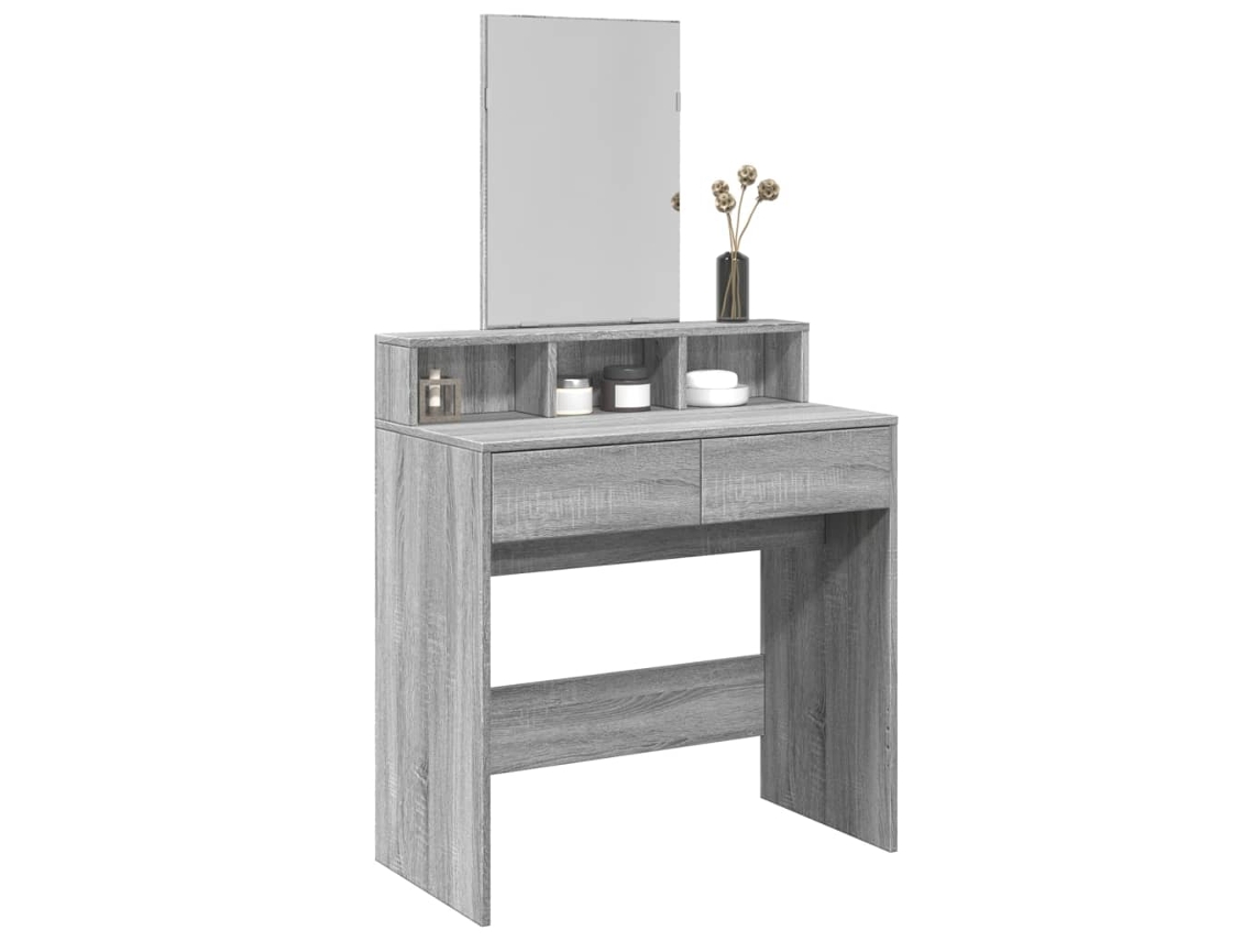 Vidaxl Toucador Com Espelho 80x41x144,5 Cm Cinzento Sonoma
