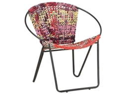 Vidaxl Cadeira Circular Em Tecido Chenille Multicolorido
