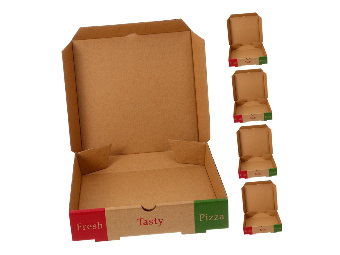 Caixas De Pizza De Papel Dobráveis De 8 Polegadas, Conjunto De 5 Peças, Resistentes À Gordura.