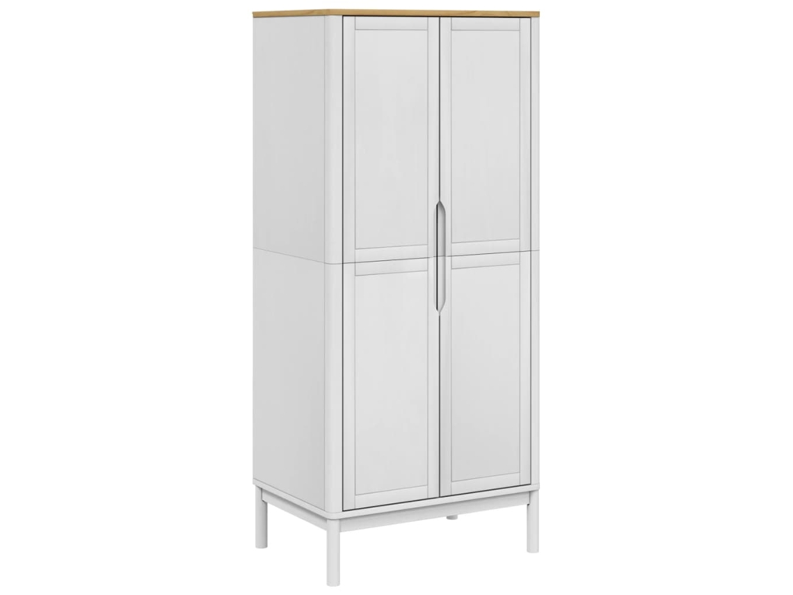 Maison Exclusive - Roupeiro Floro 77x53x171 Cm Madeira De Pinho Maciça Branco