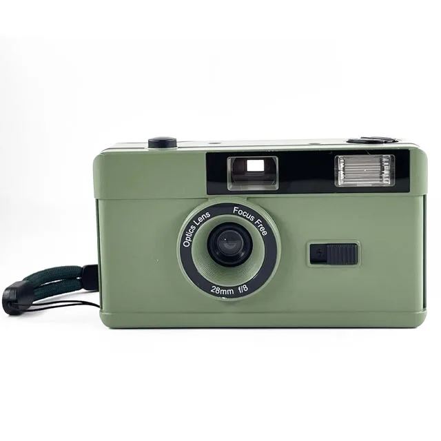 (verde Militar) Câmera Analógica Retrô Multifuncional, Câmera De Filme 35mm, Equipada Com Flash.