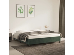 Estrutura De Cama Sem Colchão 180x200 Cm Veludo Verde-escuro