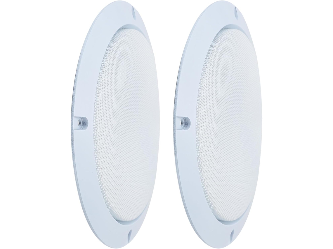 Capa Metálica Branca Para Alto-falante De 6,5 Polegadas, Conjunto De 2 Peças, Proteção Em Aço Laminado A Frio E Abs.