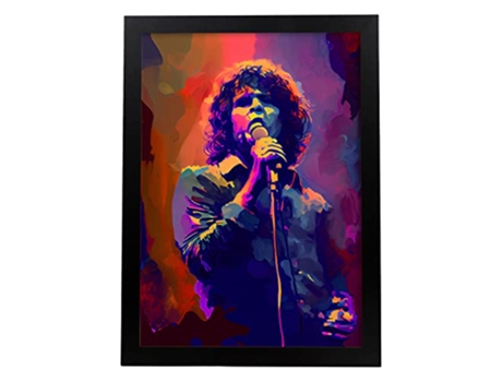 NACNIC Poster De Jim Morrison Em Estilo De Retrato De Cor Ilustrações E Desenhos Animados De Músicos E Artistas Famosos A4 Black Frames