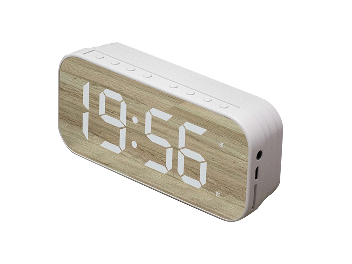 Relógio Despertador Digital com Bluetooth para Quarto Escritório Branco | S/MARCA