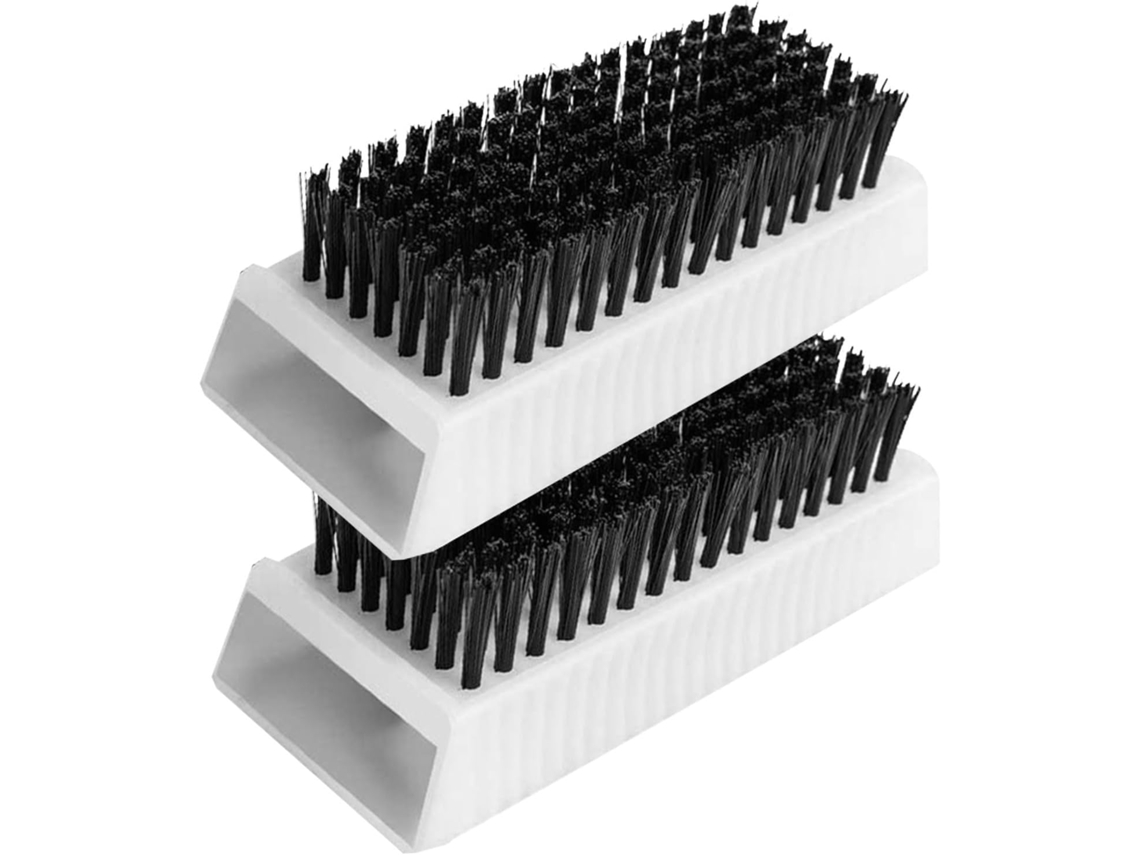 2 Pièces Brosse À Ongles En Plastique Blanc Compacte