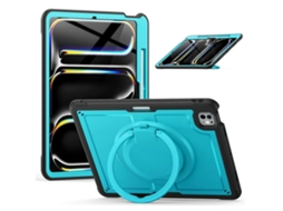 Capa para iPad Pro 13 com suporte de altura e ombro, PC + PU, Azul-bebê Hengrongshen (2024)
