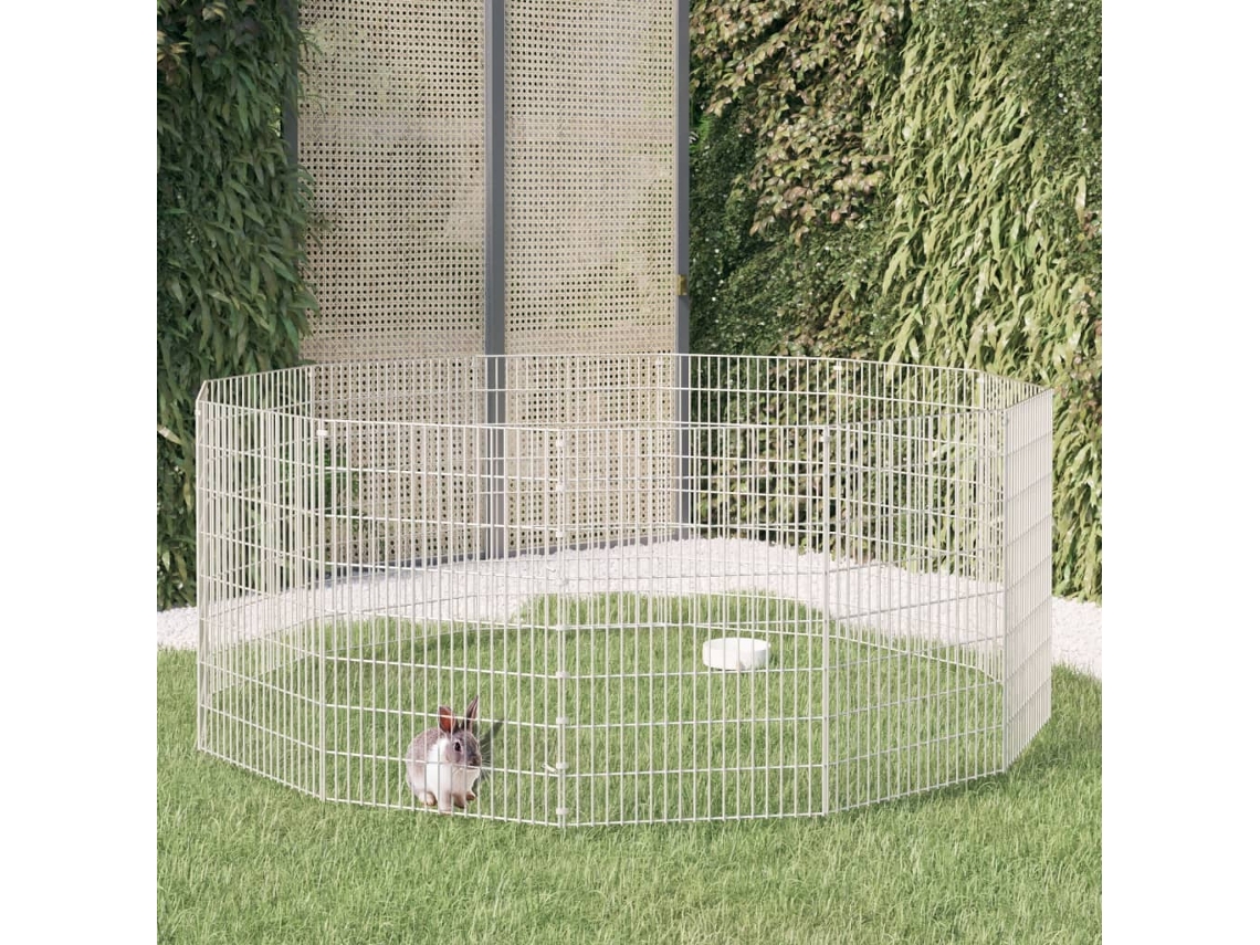 Vidaxl Recinto Exterior P/ Animais 12 Painéis 54x80cm Ferro Galvaniz.