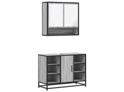 Bathroom Furniture Set, Bathroom Furniture Sets Vidaxl Cinzeto Madeira Processada (n/a)