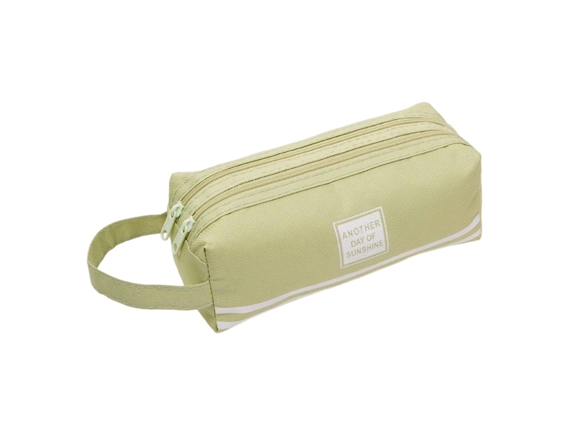 Estojo Para Lápis, Grande Capacidade, Bolsa Para Material Escolar Com Zíper Duplo, Portátil Para Escola E Escritório (branco Cremoso)