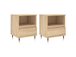 Conjunto de Mesas de Cabeceira Derivados de Madeira Carvalho Sonoma MAISON EXCLUSIVE
