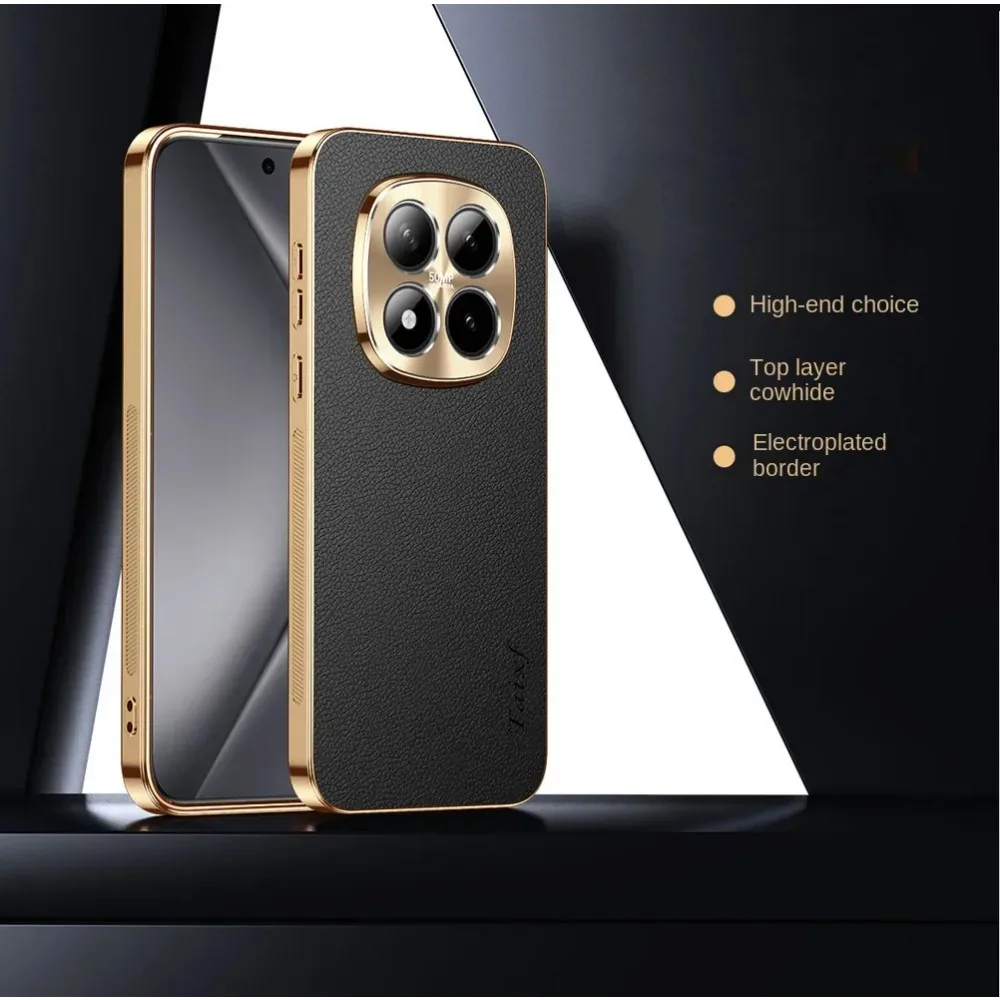 (preto, Redmi Note 13 Pro 5g) Capa Para Celular Em Couro Vegano Com Moldura Eletroplaqueada, Capa Protetora De Alta Qualidade À Prova De Choque.
