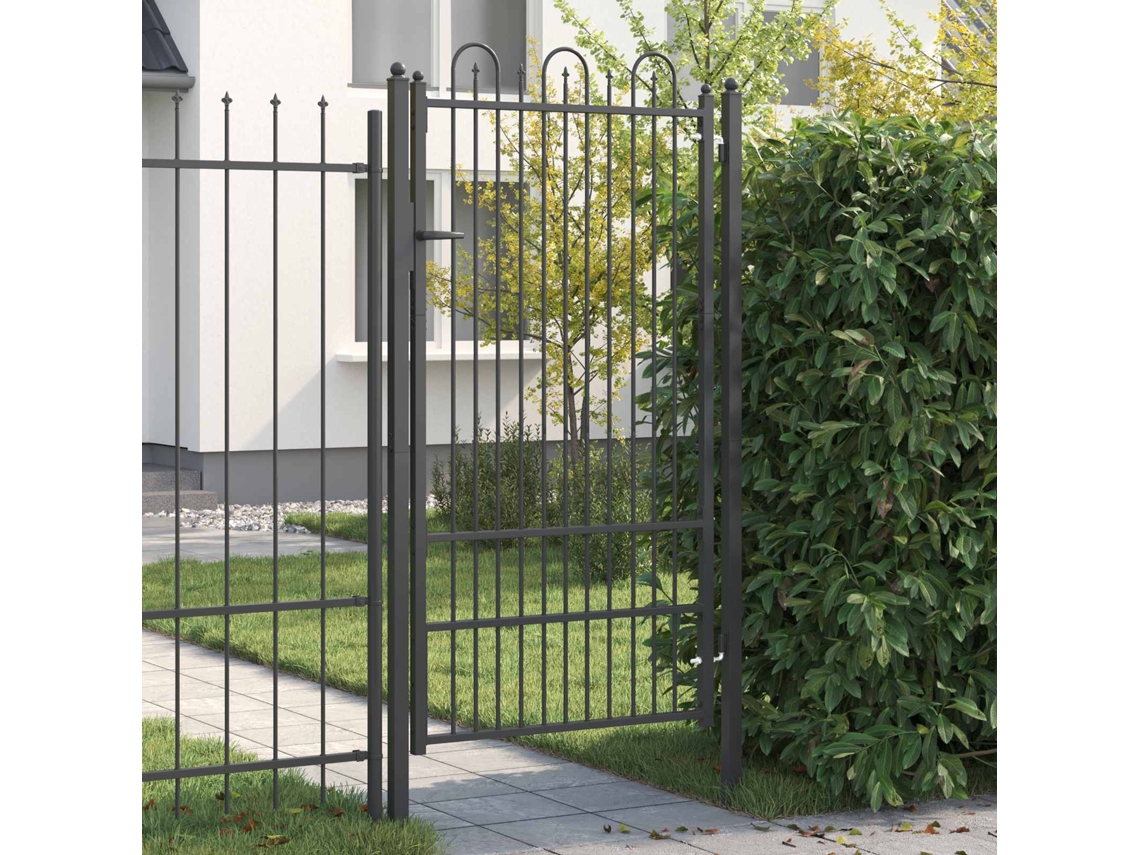 Vidaxl Portão De Cerca Dronten 100 X 175 Cm Aço Preto Trancável