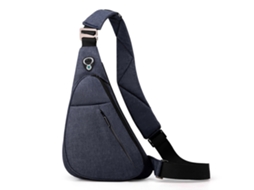 Mochila de Ombro Único Bolsa Diagonal Mochila de Viagem Impermeável Ombro Direito Azul