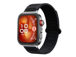 Bracelete para Huawei Watch Fit 4 4 Pro 3 XIAOMOYU silicone preto carvão com fivela de pino