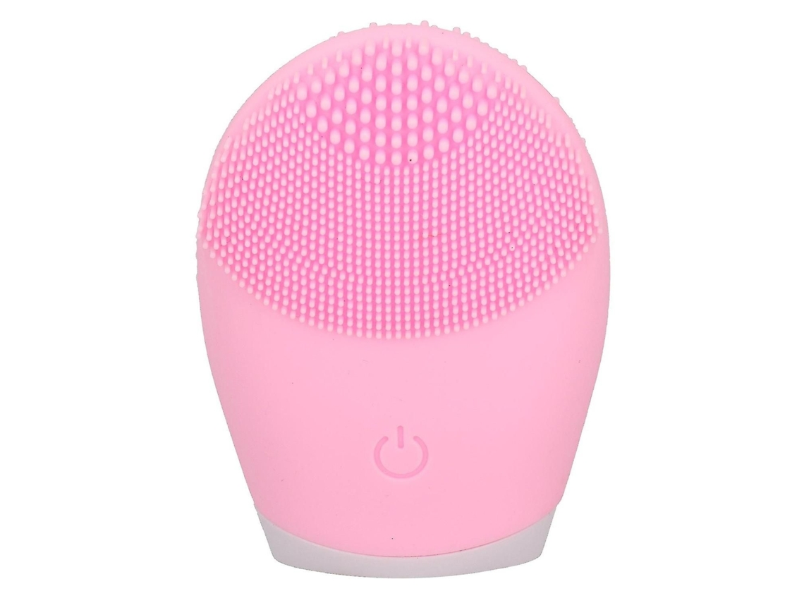 Escova de Limpeza Facial Elétrica Silicone Rosa Claro - Limpador e Massageador Poros Faciais GOKOCO