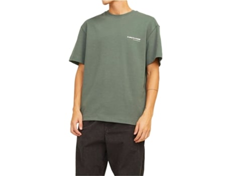 T-shirt De Homem Jj Jcoaero Ss Crew Neck Estampado Verde (s)