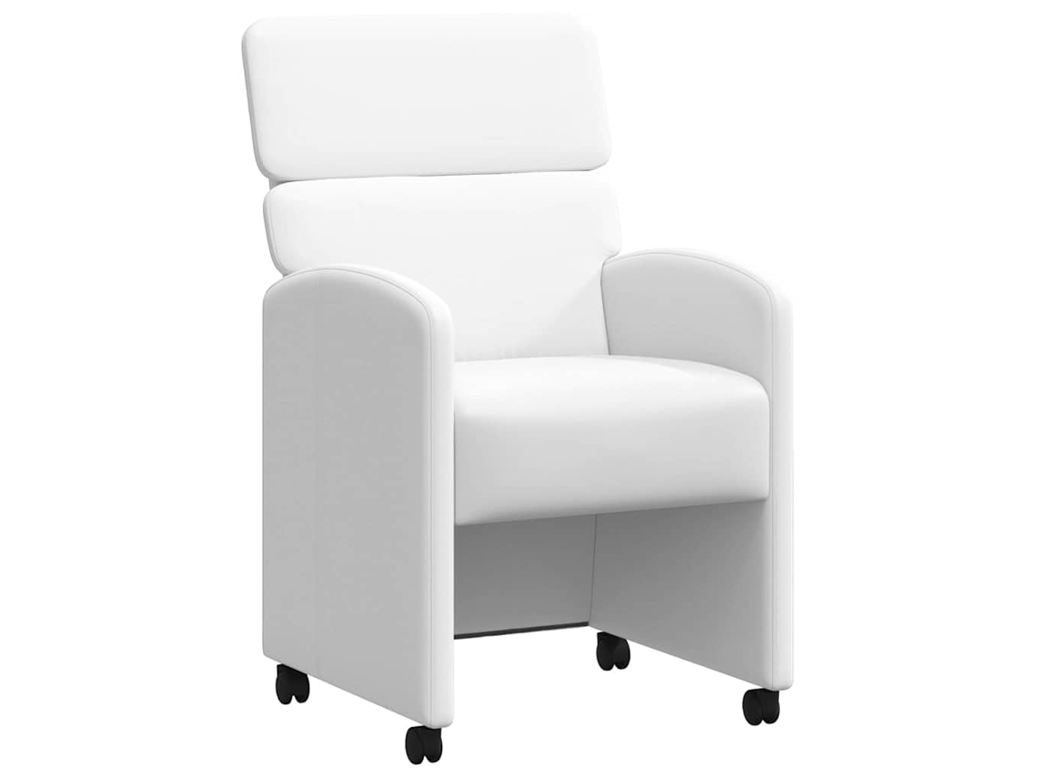Conjunto de 2 Cadeiras de Jantar com Rodas Branco 58x65x98 cm MAISON EXCLUSIVE