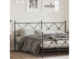 Vidaxl Cabeceira De Substituição 180 Cm Metal Preto