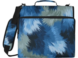 Organizador De Fichário 3 Argolas Com Estampa Lobo, Azul, 3, 8cm 1, 5 Polegadas, Com Alça De Ombro, Organizador Escolar