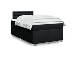 Vidaxl Cama Boxspring Com Colchão 120x190 Cm Tecido Preto