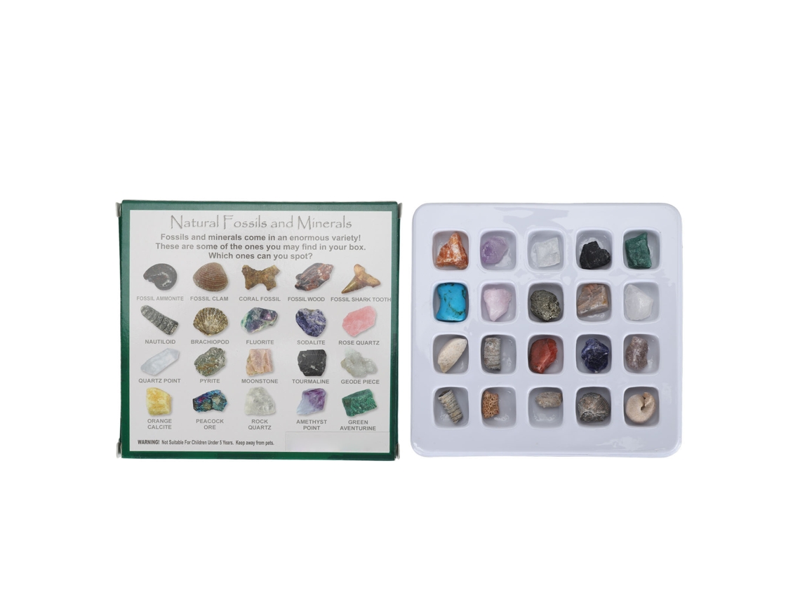 Kit De Coleção De Pedras E Minerais Para Crianças, Conjunto Educativo De Ciências, 20 Peças Tipo 2