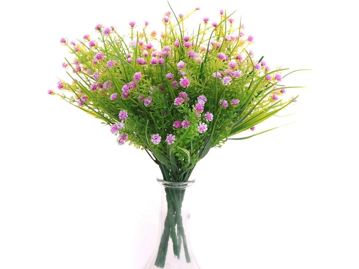 6 Buquês Flores Babysbreath Falsas Roxo Nova Line S/MARCA
