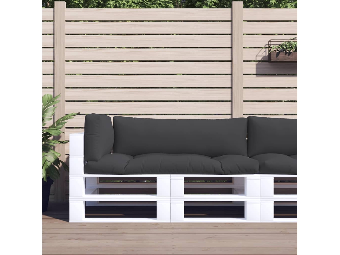 Vidaxl Almofadões De Paletes 3 Pcs Tecido Preto