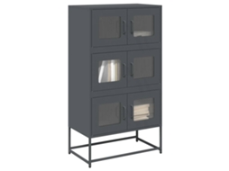 Vidaxl Aparador Alto 68x39x123 Cm Aço Antracite
