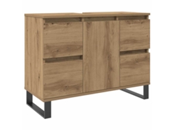 Armário de Lavatório WC Derivados Madeira Carvalho Artisiano MAISON EXCLUSIVE (80x33x60 cm)
