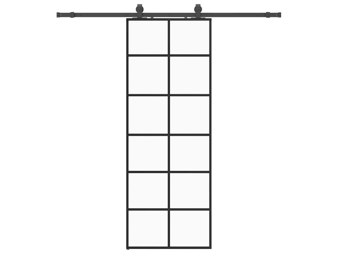 Sliding Door, Sliding Doors Vidaxl Preto Vidro (76 X 205 Cm (200 Cm Sliding Rail))