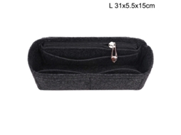 Bolsa Interna Feminina com Vários Bolsos, em Feltro Preto AQUAFORGE