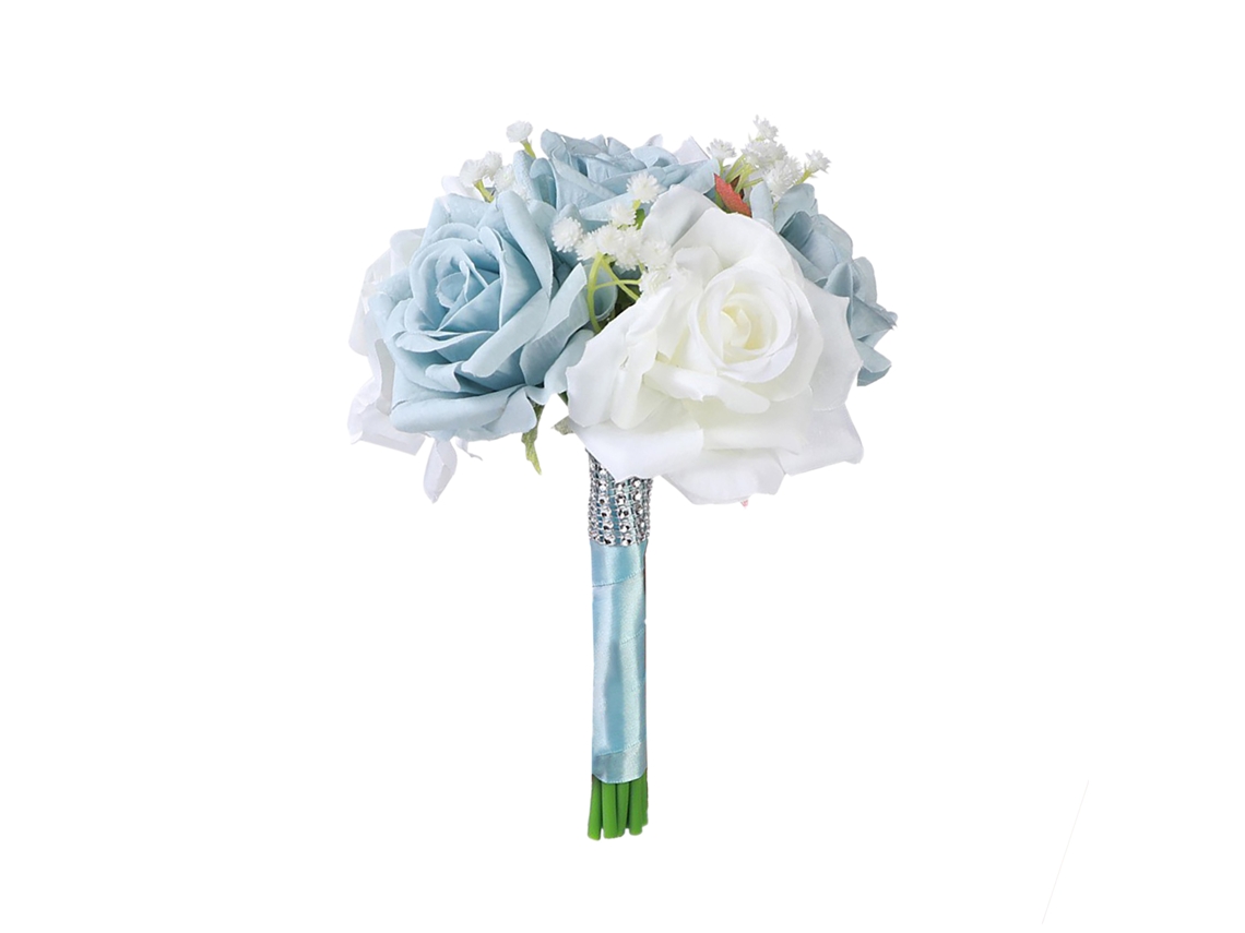Laxiscreed Corsage De Flores Azuis E Brancas Para Madrinhas E Noiva