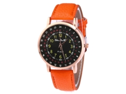 Reloj De Cuero Y Aleación De Moda Para Hombres Analógico De Cuarzo F322-ma Naranja