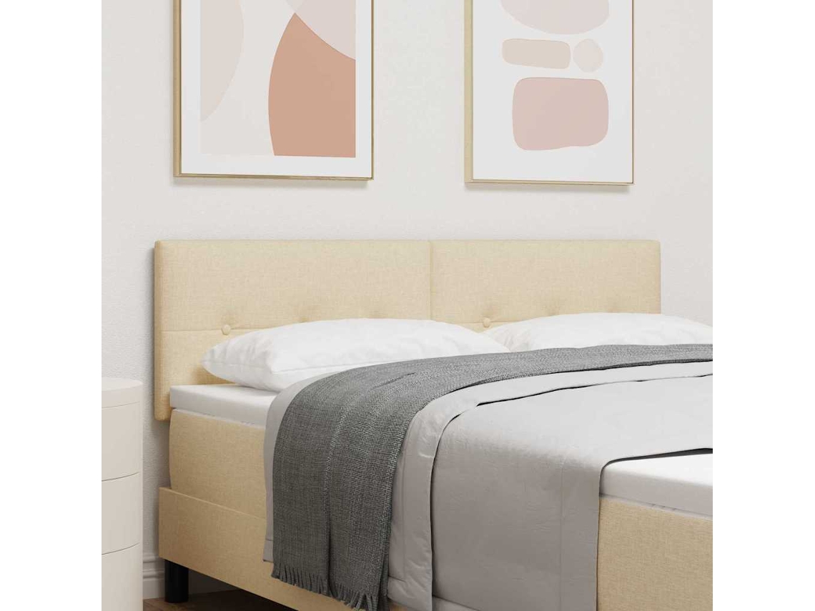 Vidaxl Cabeceira Ajustável Em Altura Com Cabeceira Creme 144 Cm Tecido