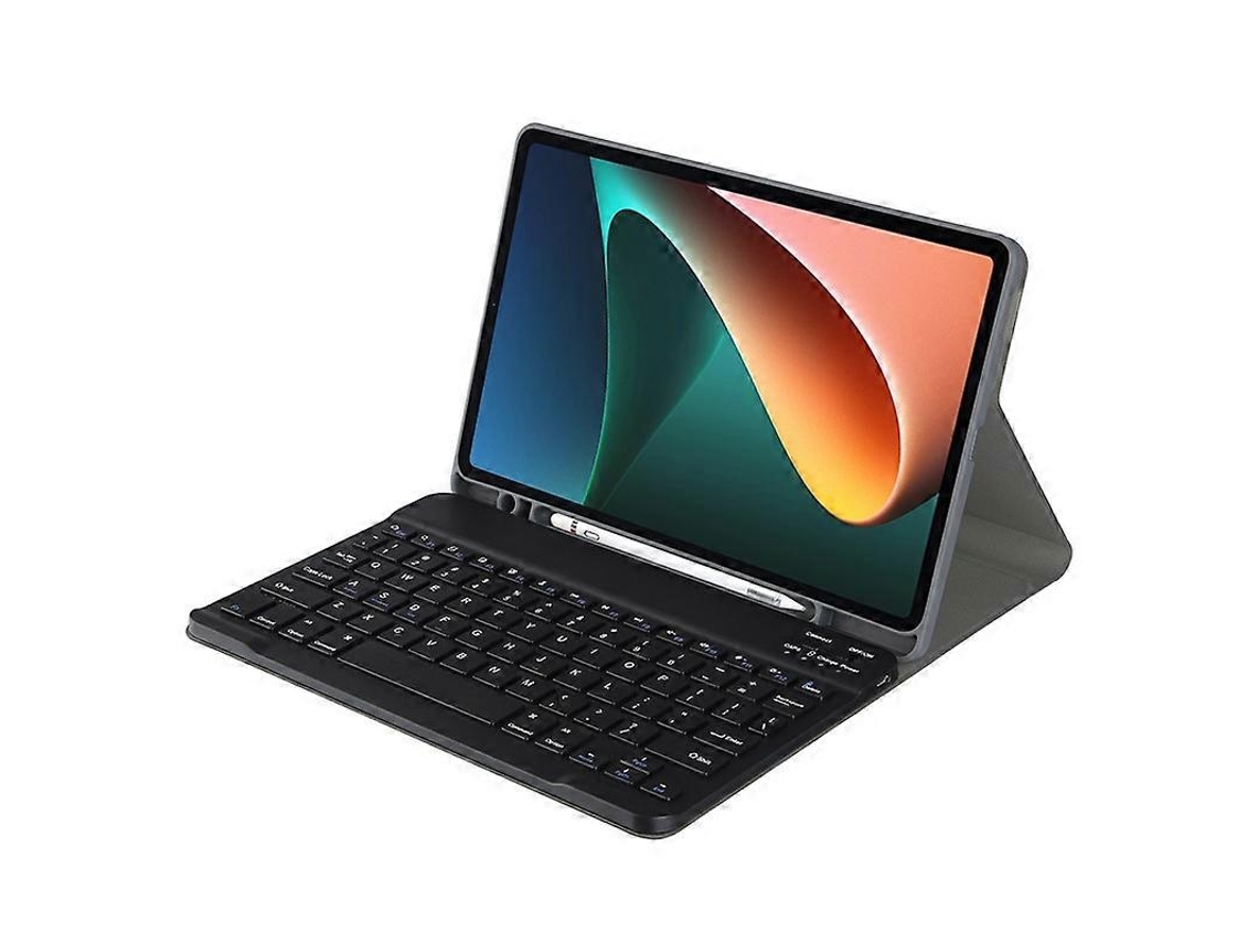Capa De Couro Para Tablet Xiaomi Pad 5 / Pad 5 Pro De 11 Polegadas Com Teclado Bluetooth Sem Fio E Compartimento Para Caneta.