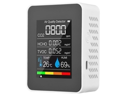 Lurelia Medidor De Qualidade Do Ar 5 Em 1, Temperatura, Humidade, Usb, Branco