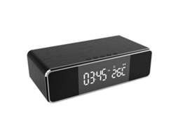 Caixa de Som Bluetooth EOOCOO (carregamento Sem Fio, Função de Relógio alarme)