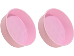 Formas redondas de silicone para bolo, 20 cm, 2 unidades, cor rosa