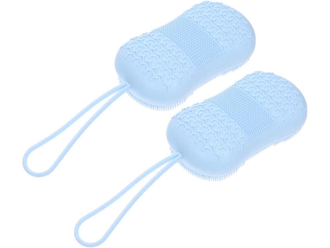 Lurelia Conjunto De 2 Escovas De Silicone Para Duche, Silicone Macio, Dupla Face E Com Argola, Uso Diário Prático